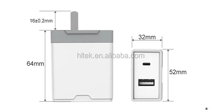 18W type c adapter PD Dual Port 2.4a 30w power adapter quick charge for iPhone /Galaxy/Google