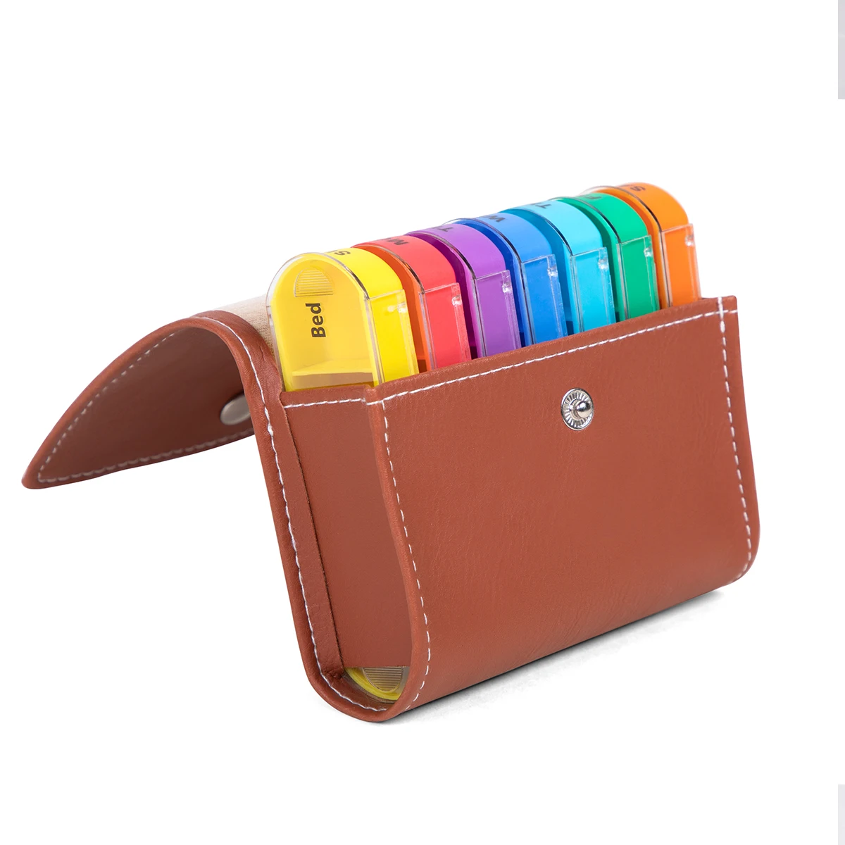 Travel Use Weekly Leather Pill Box Organizer Pill Container Medication Box Buy Pill Container