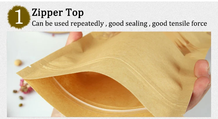 Kraft Stand Up Paper Pouch With Window Oatmeal Granola Cereal Packaging Custom Printed Grocery Bag.jpg