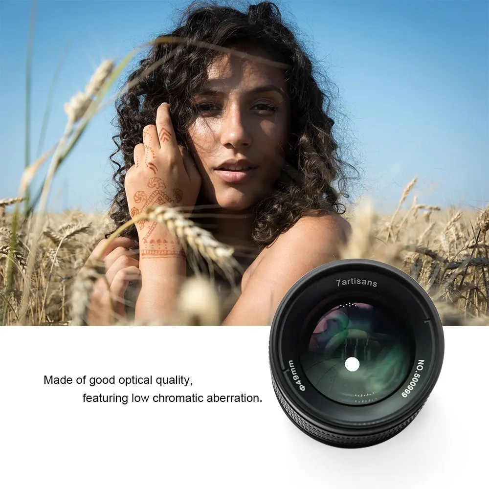 7artisans 55mm F1.4 Manual Focus Lens For Canon Eos Mount Mirrorless