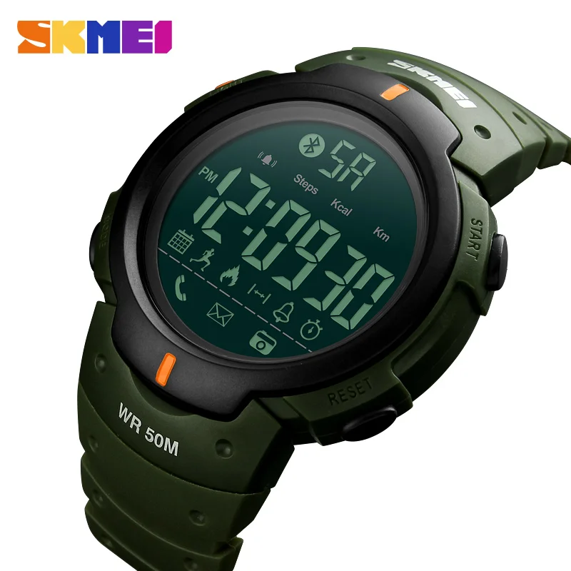 

Popular design skmei 1301 military waterproof multifunction wholesale smart watch for men, Black/army green