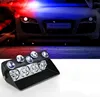 16Leds Police Lights 16 LED Red/Blue Car Sucker Strobe Flash Warning Light Dash Emergency Flashing Lights 12V Windshield Lamp