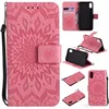 Coining Texture Sunflower Pattern Leather Wallet phone Cases for iPhone X 8 7 Note 8 S8 Huawei P20 Wallet Pouch With Card Slot
