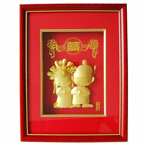 Wedding Anniversary Gift Old Y Headed Gold Foil Wedding Anniversary Gift Old Y Headed Gold Foil Picture Frame 24k