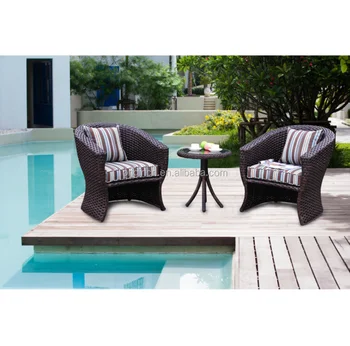 Modern Space Saving Rattan Swimming Pool Bar With Tub Chair And