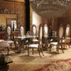 Italian palace and royal design baroque style oval dining table sets with 8 chairs