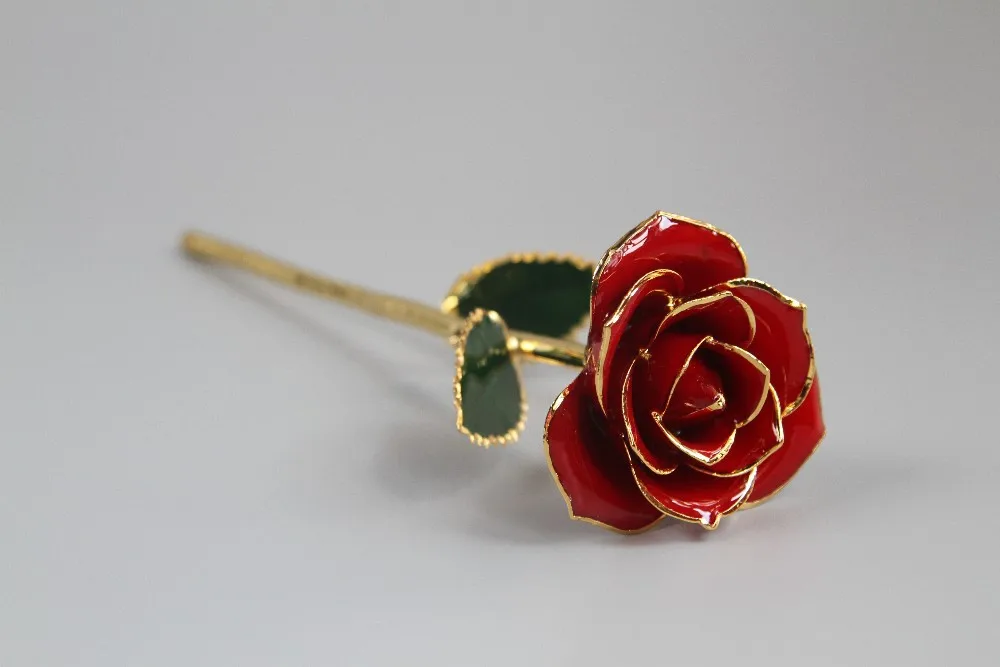 Factory Wholesale Luxury 24k Gold Plated Rose Real Natural Preserved