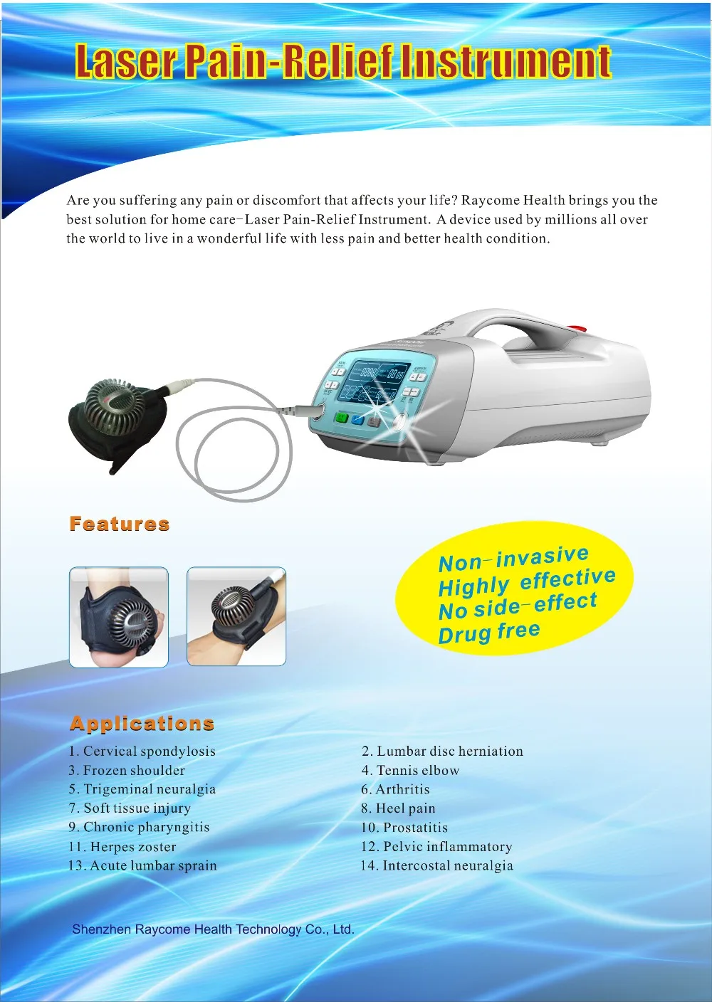 Physical Therapy Instrument With 2 Probes Body Pain Relief Medical