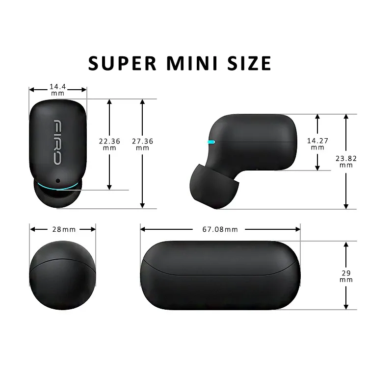FIRO A2 Touch Control I7s 5.0+EDR TWS Headphone Earbuds Twins True Wireless Stereo Earphone - ANKUX.COM