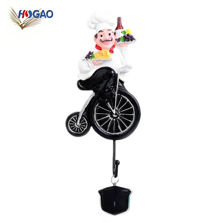 Handmade wholesale resin hook chef kitchen hanging ornaments handbag wall hanging kitchen hook