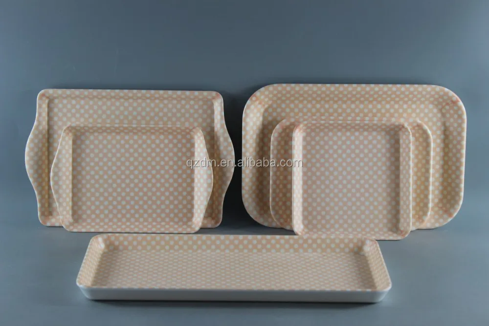 Korea Decoration Melamine Tray Set With Anti-Slip Surface