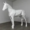 Life Size Metal Abstract Horse Stainless Steel Sculpture