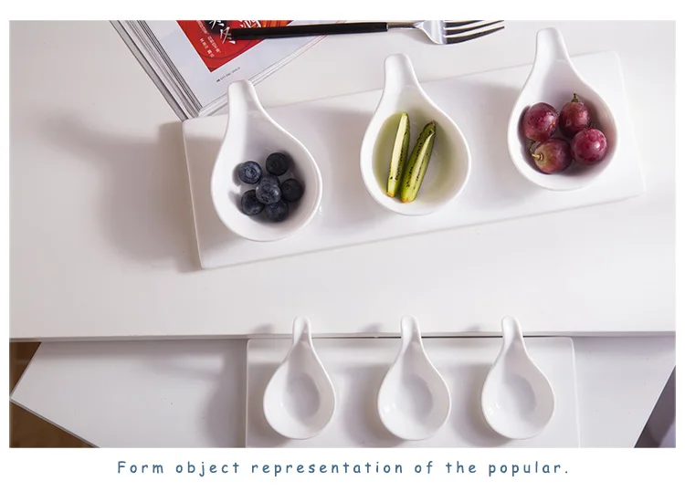 Buffet Small Sauce Dish Ceramic Decorative Serving Spoons Dipping Spoons