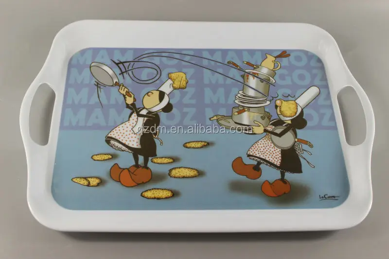 14 inch melamine tray with handle Melamine serving tray