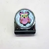 Cartoon owl pattern round glass metal clip holder