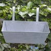 Garden Galvanized metal flower pot stands rectangle antique decorative hanging flower planters for Home and garden