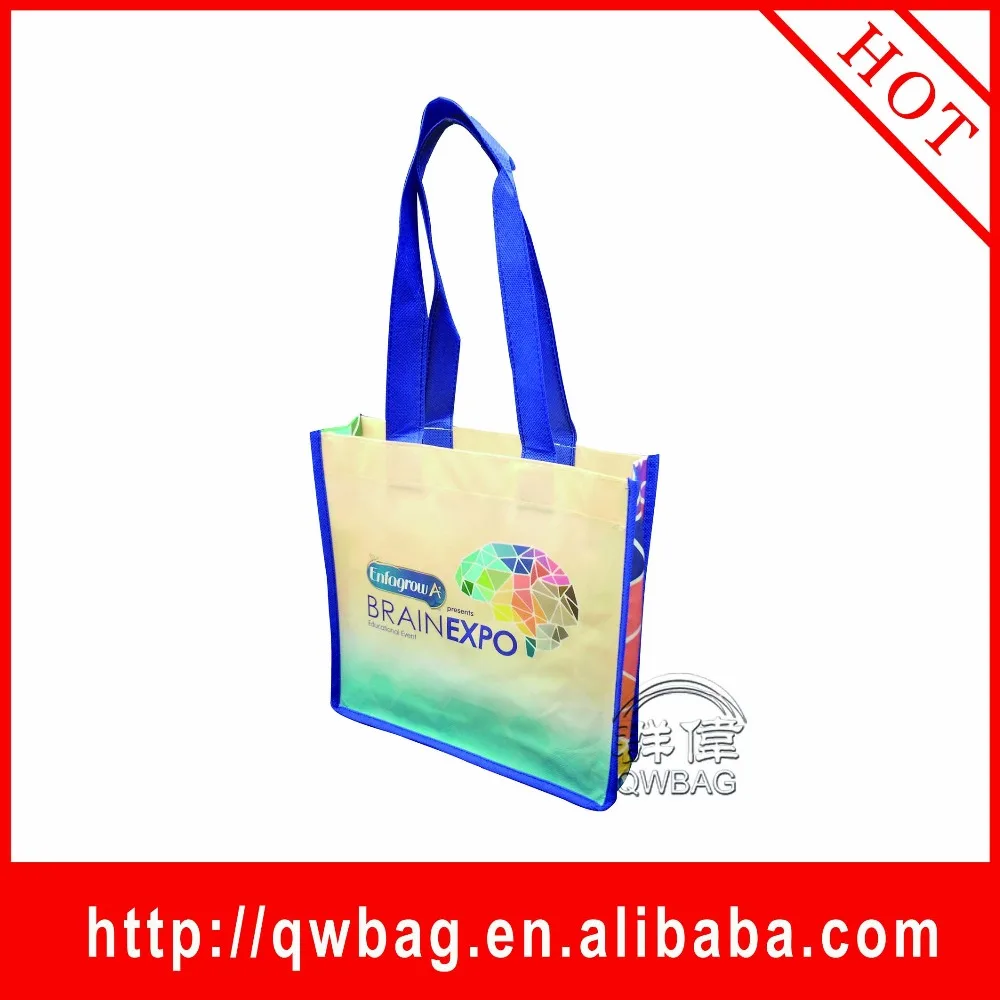 Fashion Recycled Pet Printed Non Woven Bag For Ping Laminated Polypropylene Tote Grocery