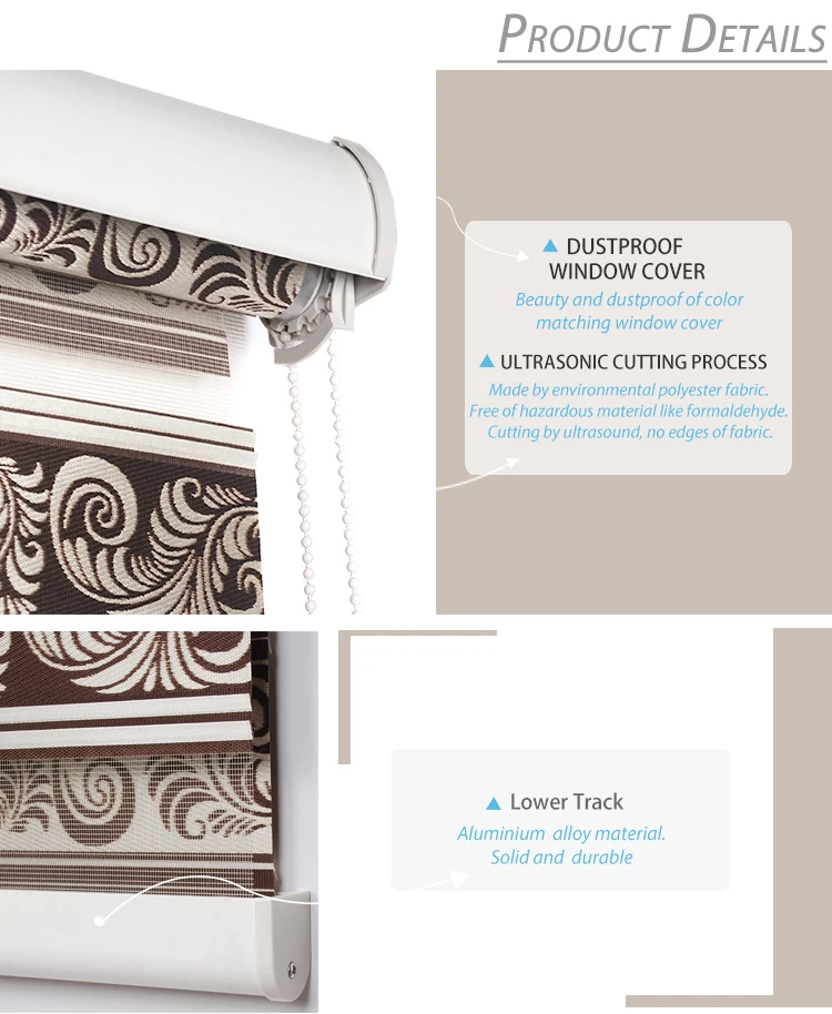 Day night polyester zebra shade blackout blind curtains