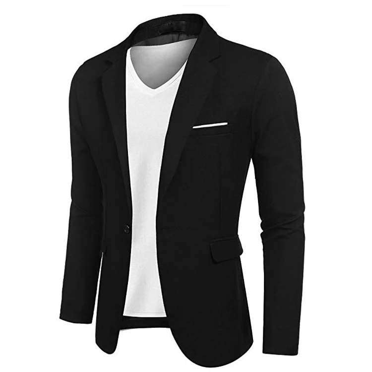 Men's Suit Jacket One Button Slim Fit Sport Coat Business Daily Blazer ...