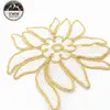Factory Outlet Sequin Patch,Pure White Sequins With Gold Ropes Sequin Patch For Clothing #L10060