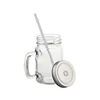 12oz Sublimation Printing Clear Mason Jar Glass Mug With Straw