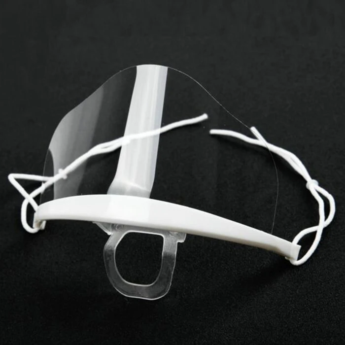 Resuable Transparent Smile Mask Restaurant Clear Plastic Face Mask Sanitary Mask Protective