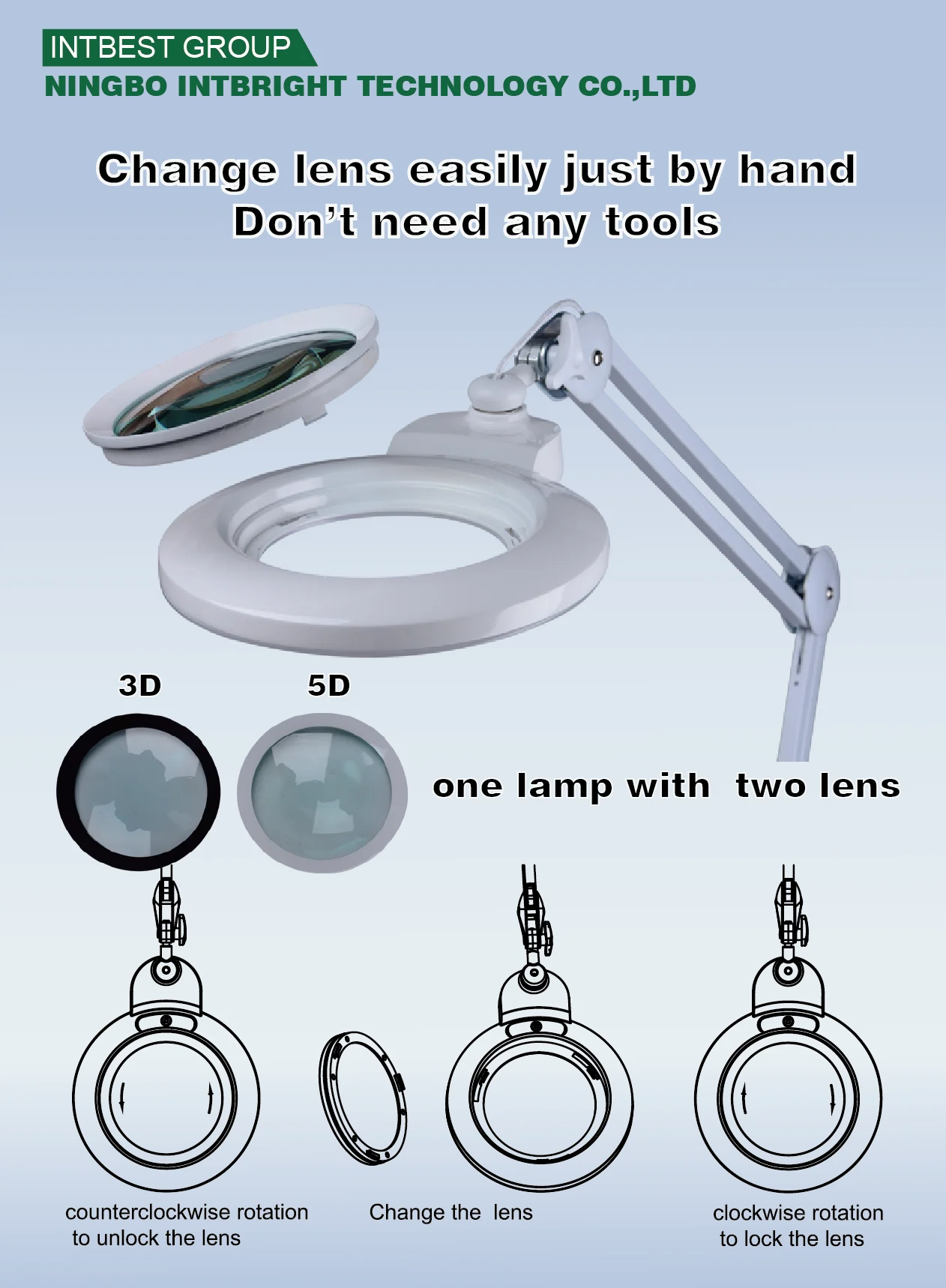 Led Magnifying Lamp With 2 Lenses 3d And 5d Led Illumination Magnifier
