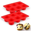 Heat resistant 6 Cup Silicone Texas Muffin Baking Pans FDA Silicone Cake Molds, Muffin Top Cake Mold