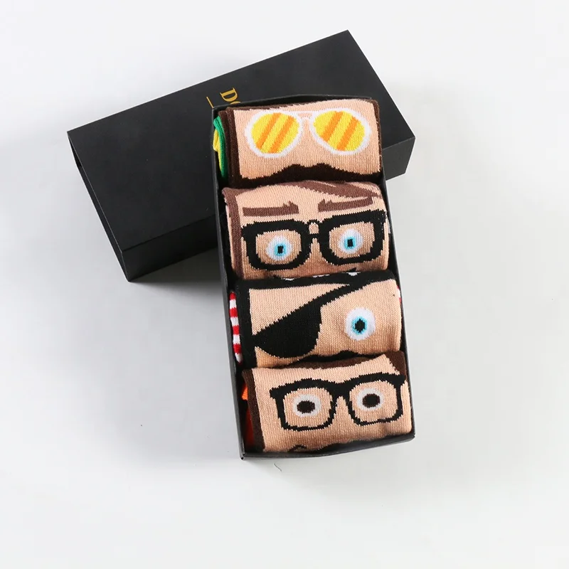 Business Gift Box Sock Set Funny Cartoon Colorful Fashion Mens Novelty