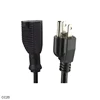 UL 3 Pin Flat AC Power Wire Electric Cable Male To Female Socket Outdoor America NEMA 5-15 Extension Cord Plug