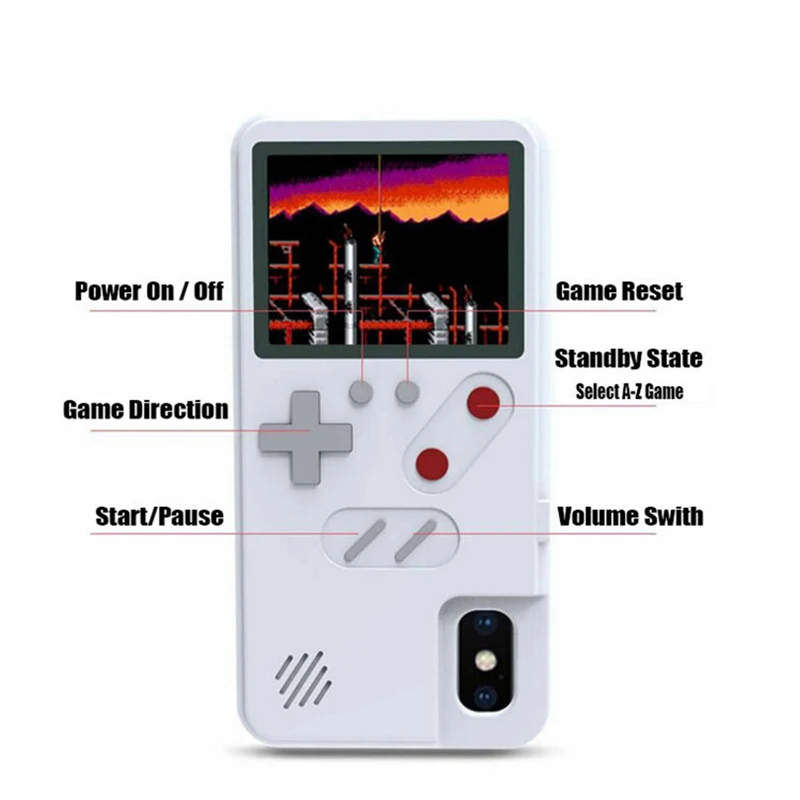 handheld 36 classic old games retro game phone gaming case for iphone xs max