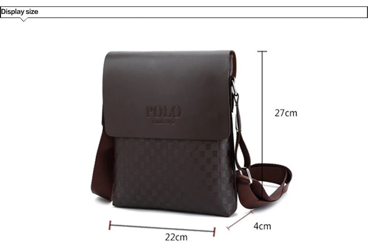 Cathylin  Casual Business Fashion Polo Messenger Bag PU Leather Man Bag