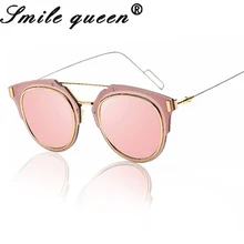 2016 New Classical COMPOSIT Sunglasses Women Flat Mirror Ladies Cat Eye Sunglasses UV400 Male Female Sunglasses Oculos De Sol
