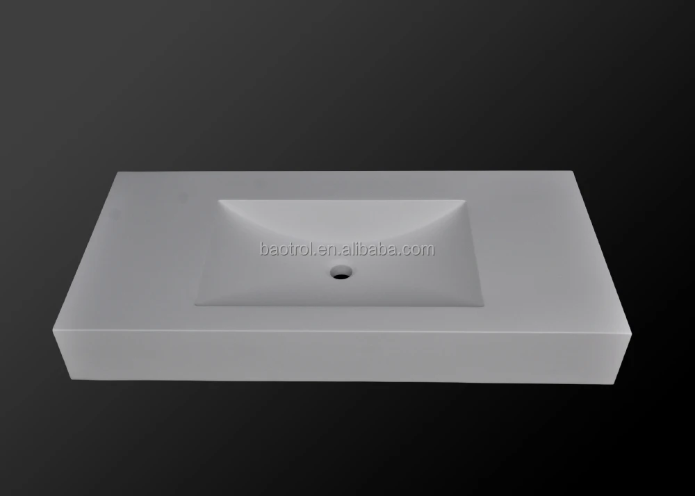 Superficie Sólida Lavabo Encimera Elegante Estilo Cuarto De Baño Cuenca