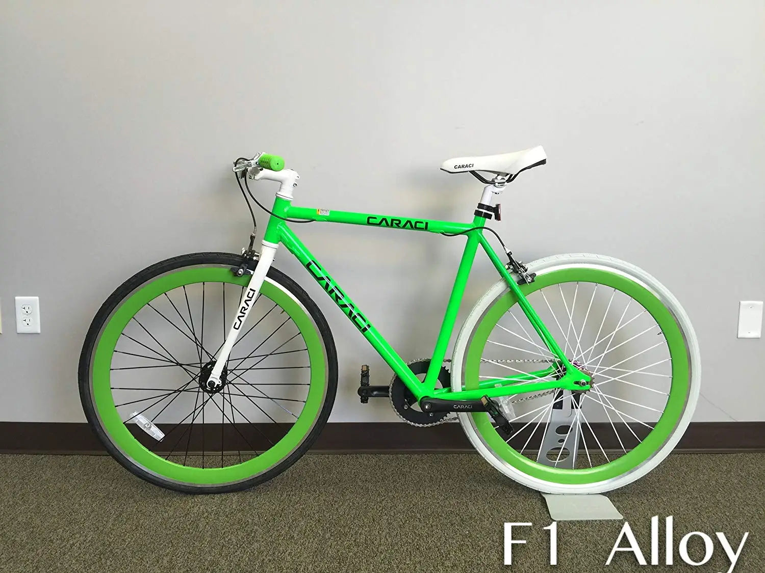 Caraci Fixed Gear Bike Men and Women's Alloy Bike Unisex alloy bicycles bike Green