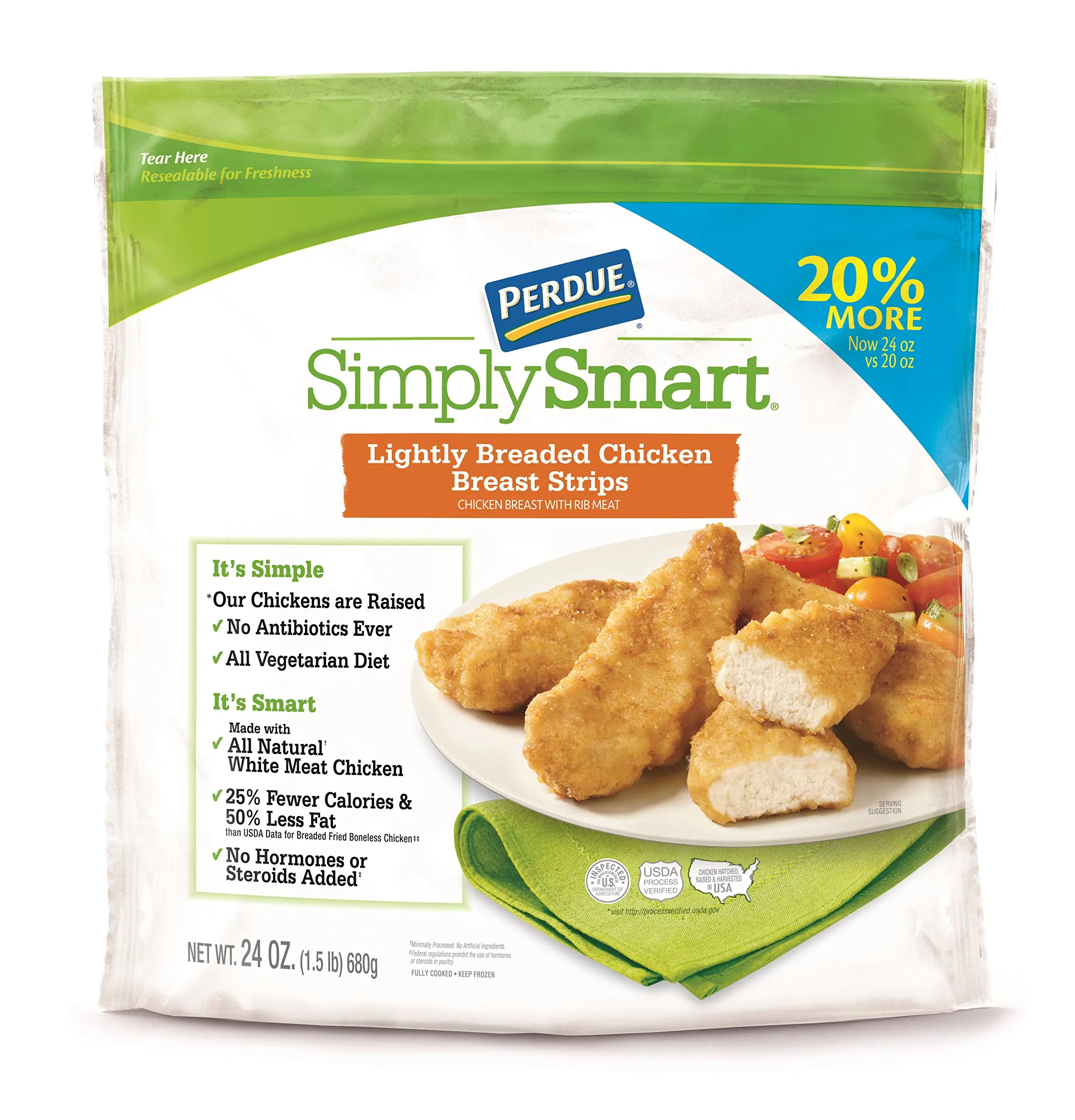 Perdue Simply Smart Lightly Breaded Chicken Strips Frozen, 1.5 lb. 