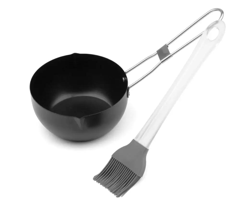 Hot Sale Bbq Tools Set Nonstick Sauce Pot With A Silicon Basting Brush
