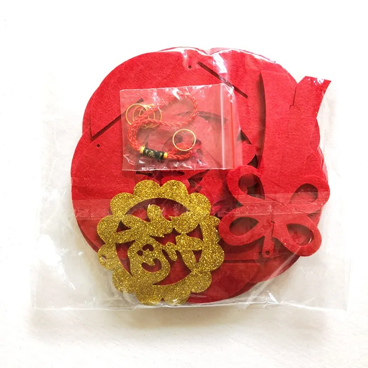 Chinese New Year Popular Design Red Felt Door Hanging Decorations Free