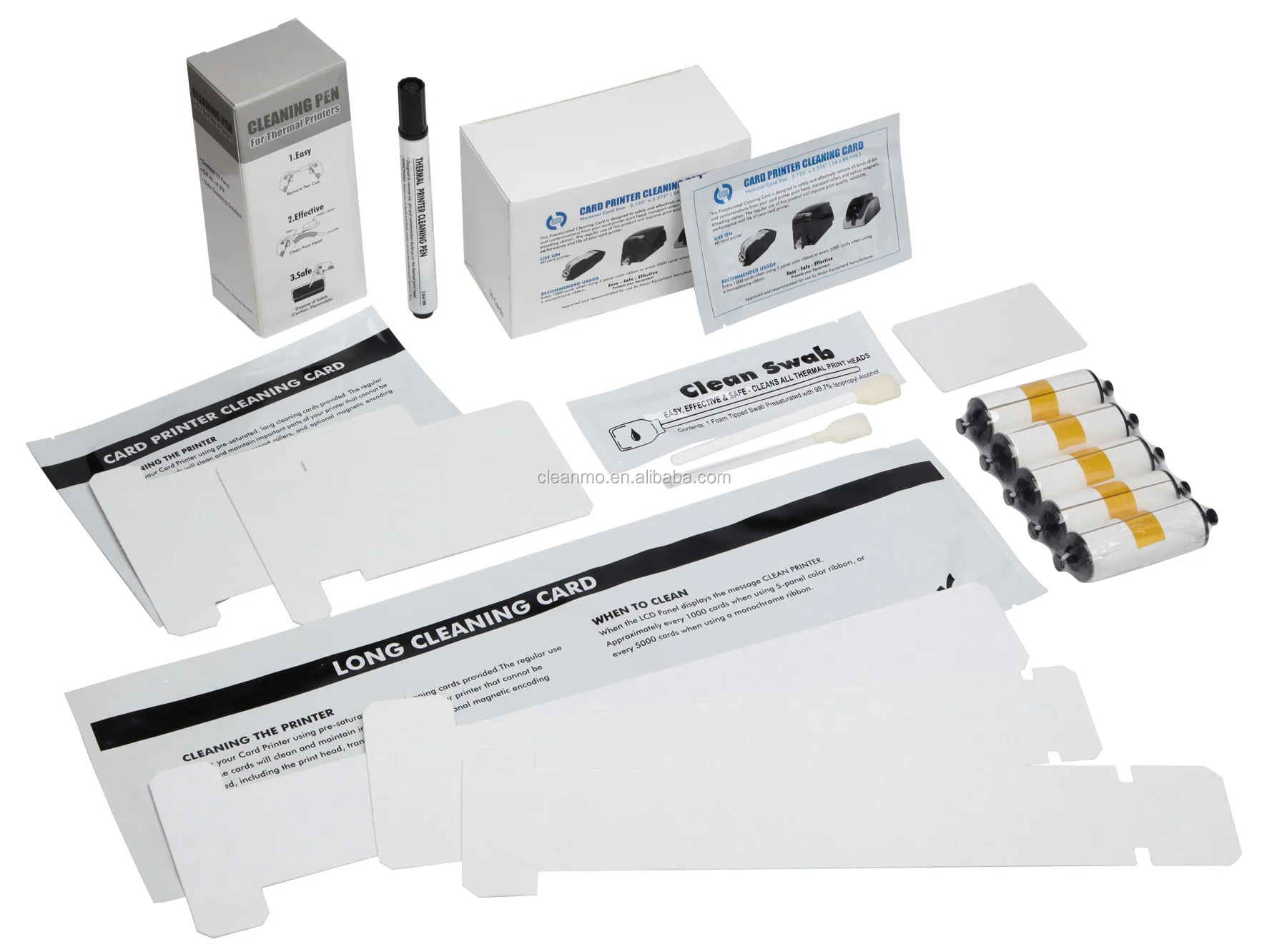 Cleanmo Zxp Series 1&3 Cleaning Kits For Zebra 105999101/105999301/105999302 Printer Cleaning