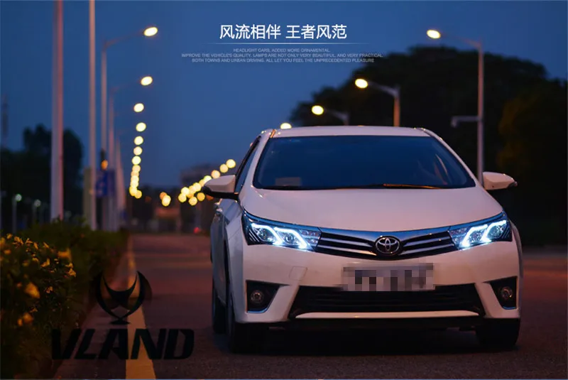 Vland Factory LED car lamp for Corolla headlight waterproof headlamp year model for 2014-2016