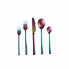 20 Piece Stainless Steel Heavy Weight Mirror Color Rainbow Cutlery Restaurant Flatware Set