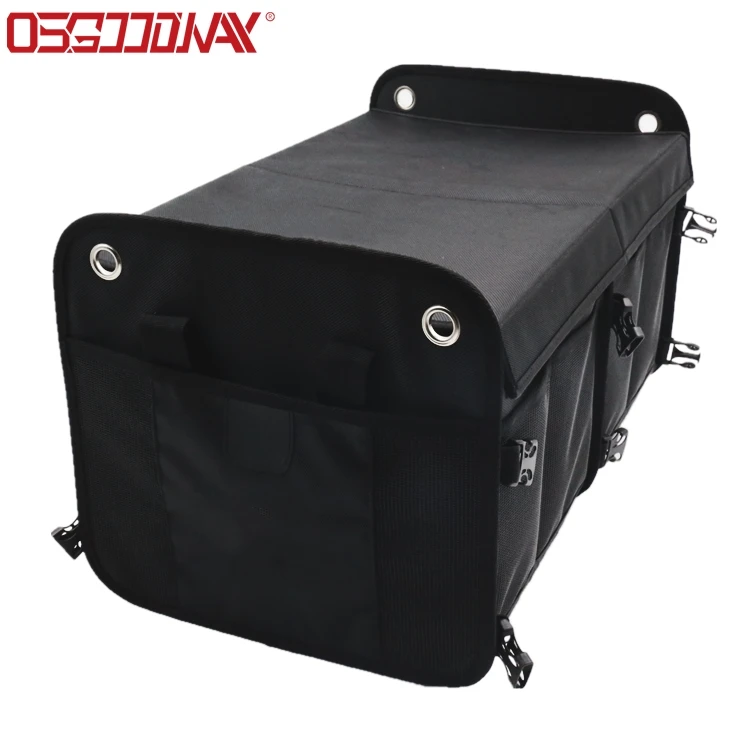 Osgoodway1 Cheaper Foldable 3 Compartment Storage Basket Box  Car  Organizer Bag with Cooler Bag