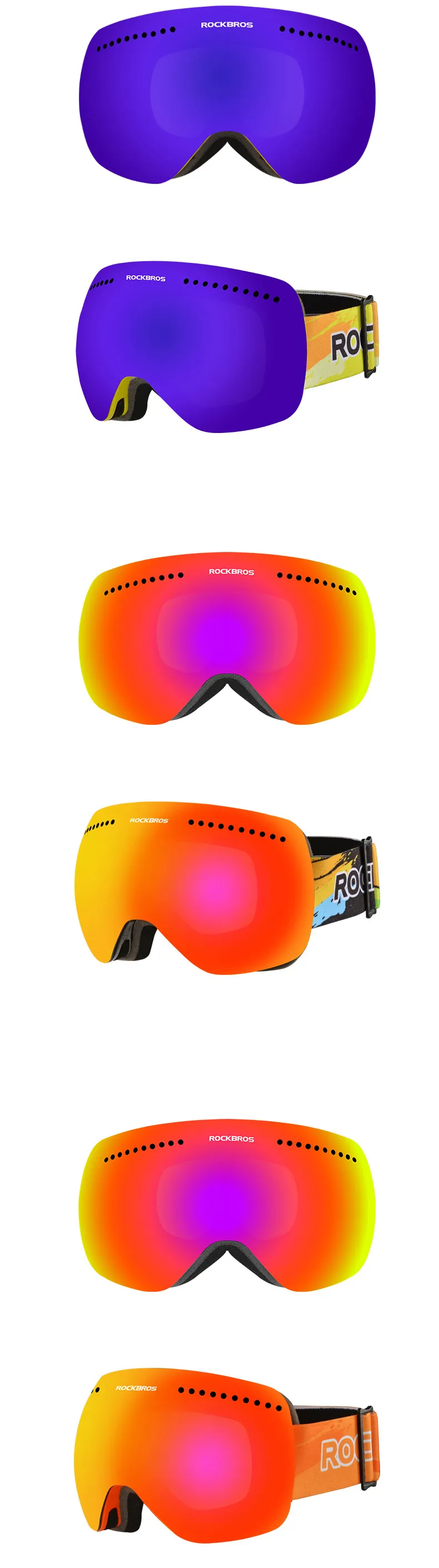 Rockbros Frameless Snowboard Goggles Real Lens Skiing Polarized Glasses Custom Ski Goggle No