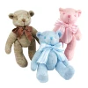 Classic Crochet Animal Teddy Bear Handmade Cloth Dolls Movable Joints Knitted Teddy bear with Bow-Tie