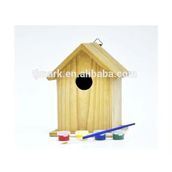 Best Sale Kids Painting Set Unfinished Wooden Bird Feeder