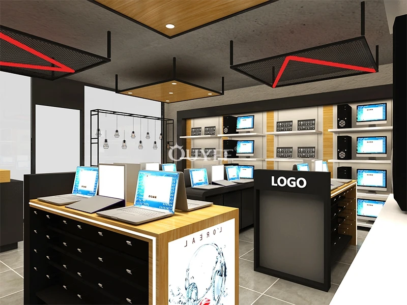 Custom Fashion Retail Modern Computer Shop Design/laptop Store Display
