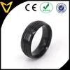 Jewelry Fashion Titanium Rings 8mm Real Titanium Ring for Men Women Black Dome Polished Grooved Comfort Fit Half Sizes Available