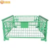 E-DECK hot sale industrial logistic durable stackable foldable warehouse collapsible cheap zinc metal steel cages pallets