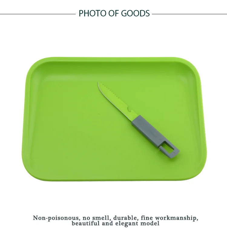 Green Color 2 set Plastic Chopping Board With Paring Knife
