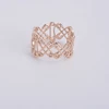 Trendy everyday jewelry 18k gold plated copper alloy casting multiple safety pins design finger band ring